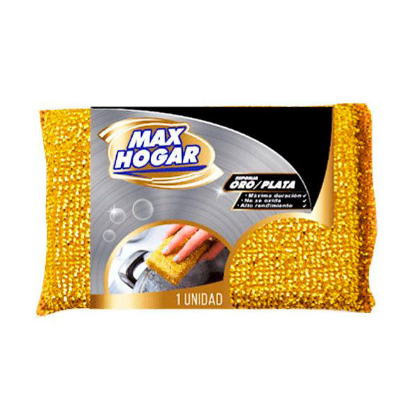 ESPONJA ORO/PLATA MAXHOGAR 1UND