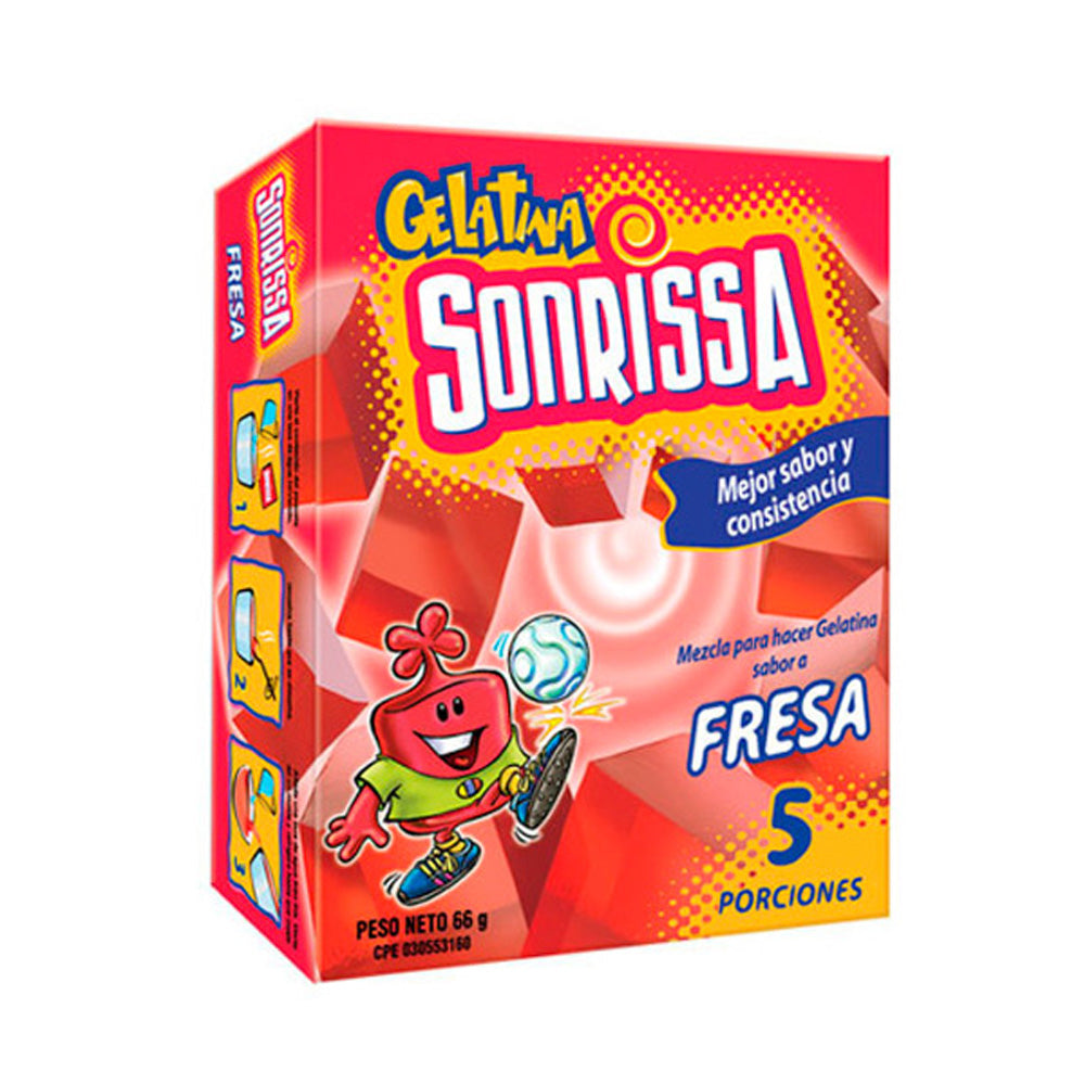 GELATINA SONRISSA SABOR A FRAMBUESA 66GRS.