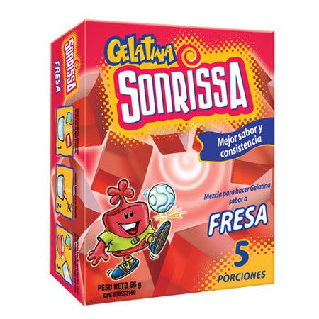 GELATINA SONRISSA SABOR A FRESA  66GRS.