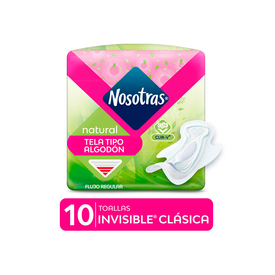 TOALLAS NOSOTRAS NATURAL INVISIBLE 10UN