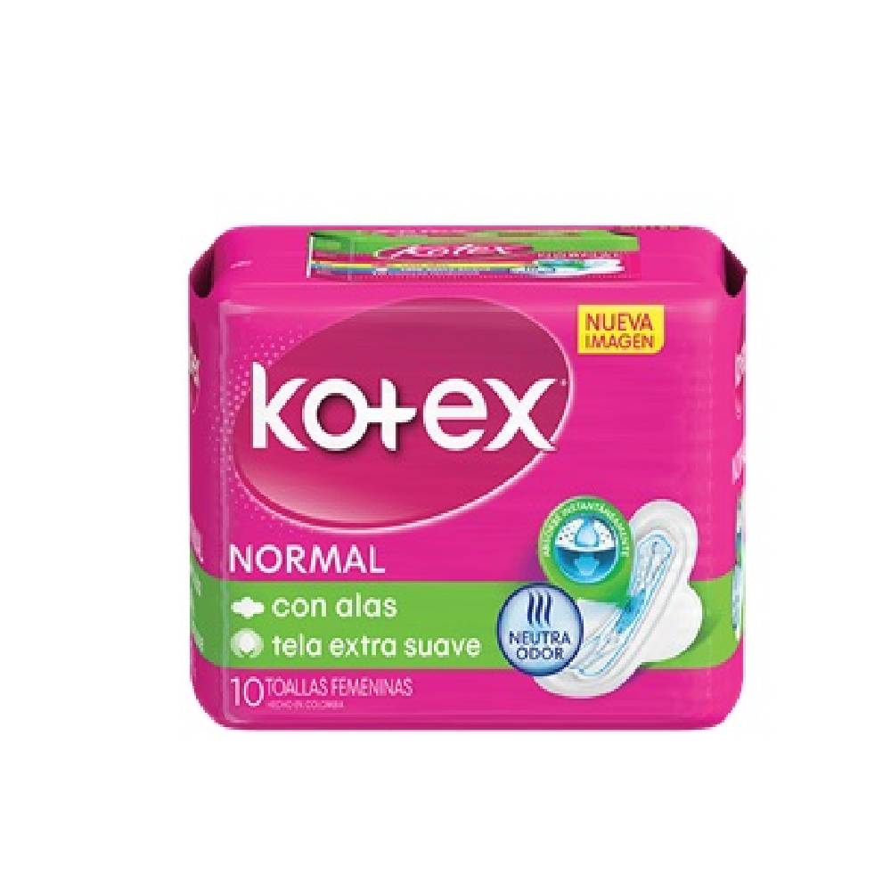 TOALLAS SANITARIAS KOTEX NORMAL 10UND