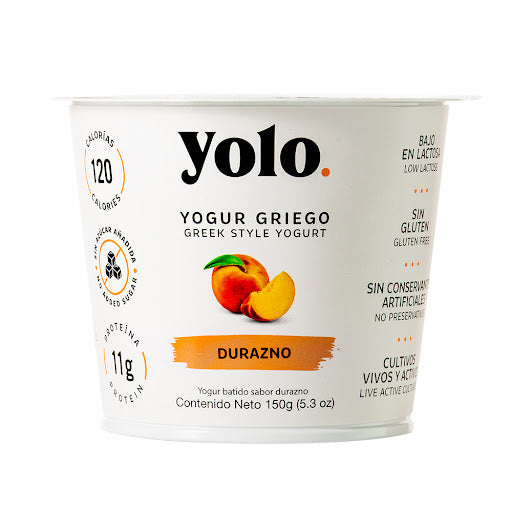 YOGURT GRIEGO DE DURAZNO YOLO 150G