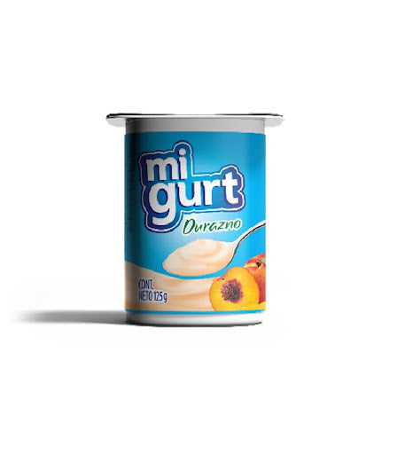 YOGURT MIGURT TROZOS DE FRUTAS DURAZNO 125GRS.