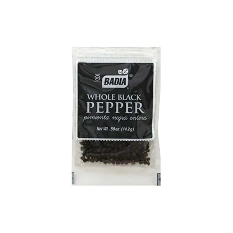 PIMIENTA NEGRA ENTERA BADIA WHOLE BLACK PEPPER (BOLSA) 50OZ/14.2GRS.