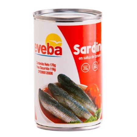 SARDINAS EN SALSA DE TOMATE EVEBA 170GRS.