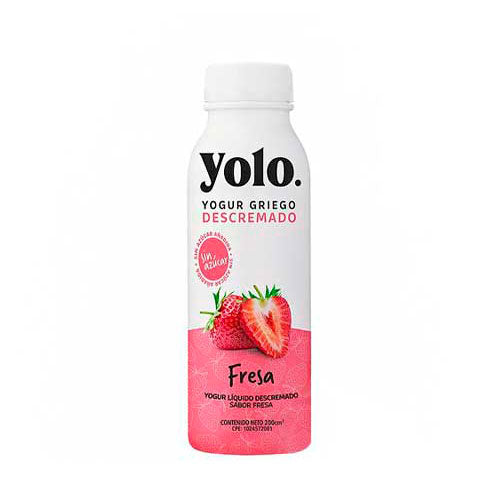 YOLO YOGURT LIQUIDO DESCREMADO FRESA  200ML