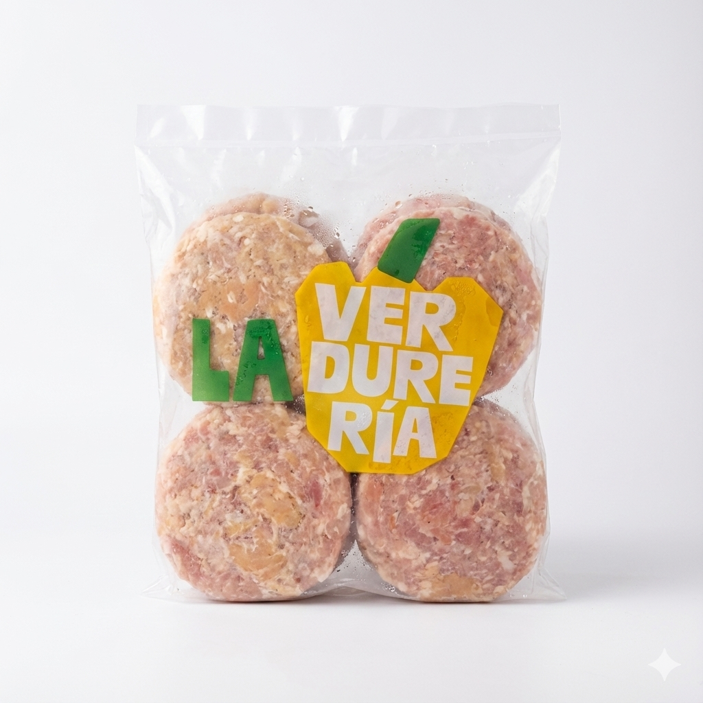 HAMBURGUESA DE POLLO/CHULETA 200GR LA VERDURERIA