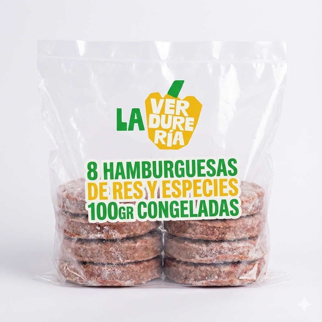 HAMBURGUESA DE RES  Y ESPECIES 100G LA VERDURERIA